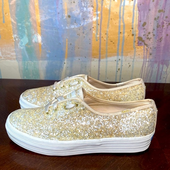 Keds Kate Spade New York The Platform Glitter Celebration Cream women’s 8 - Picture 5 of 7